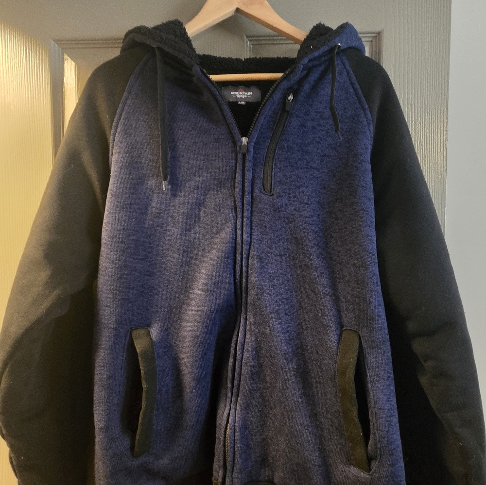 Two Men's Sherpa lined Zip-up Hoodies
